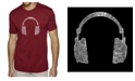 LA Pop Art Mens Premium Blend Word Art T-Shirt - Headphones - Music Genres
